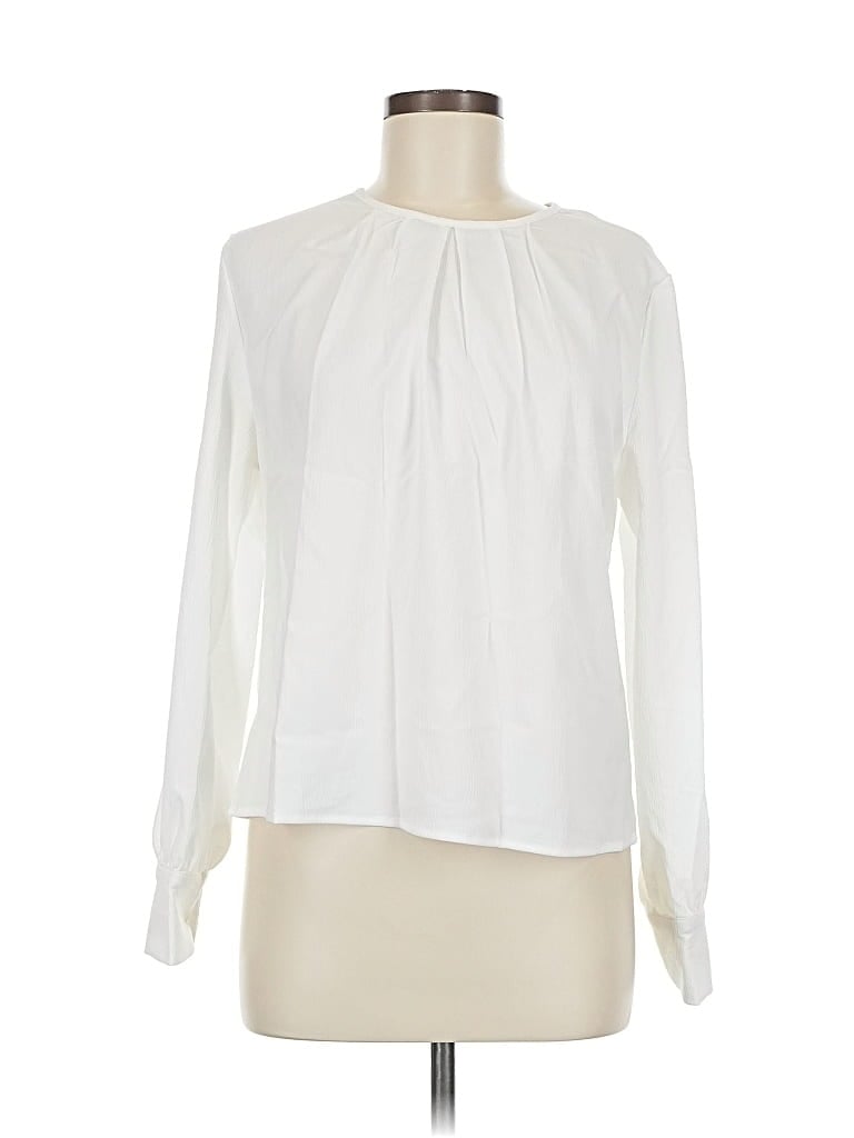 Pre-owned Unbranded Long Sleeve Blouse In White