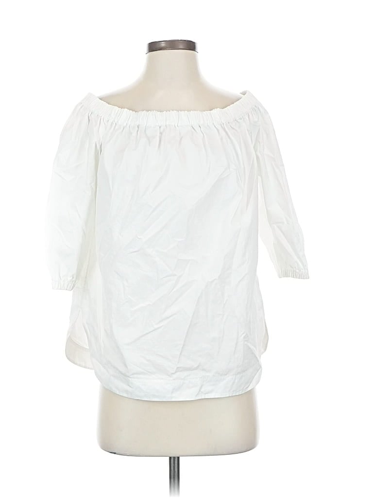 Pre-owned Theory 3/4 Sleeve Blouse In White