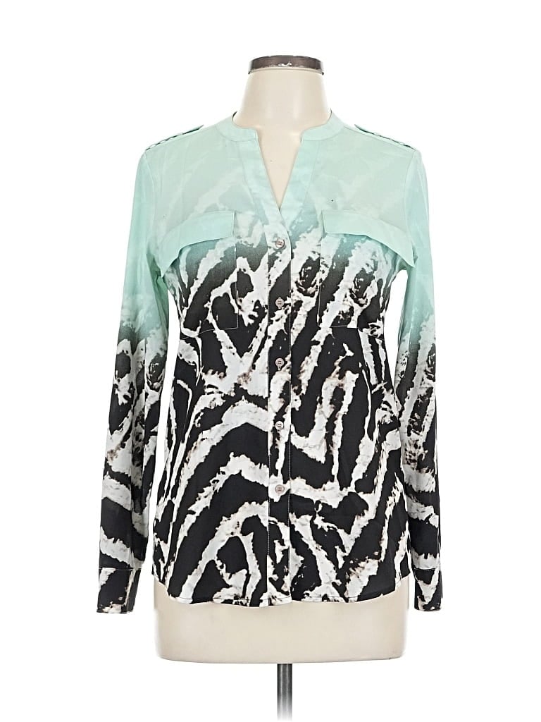 Pre-owned Calvin Klein Long Sleeve Blouse In Blue