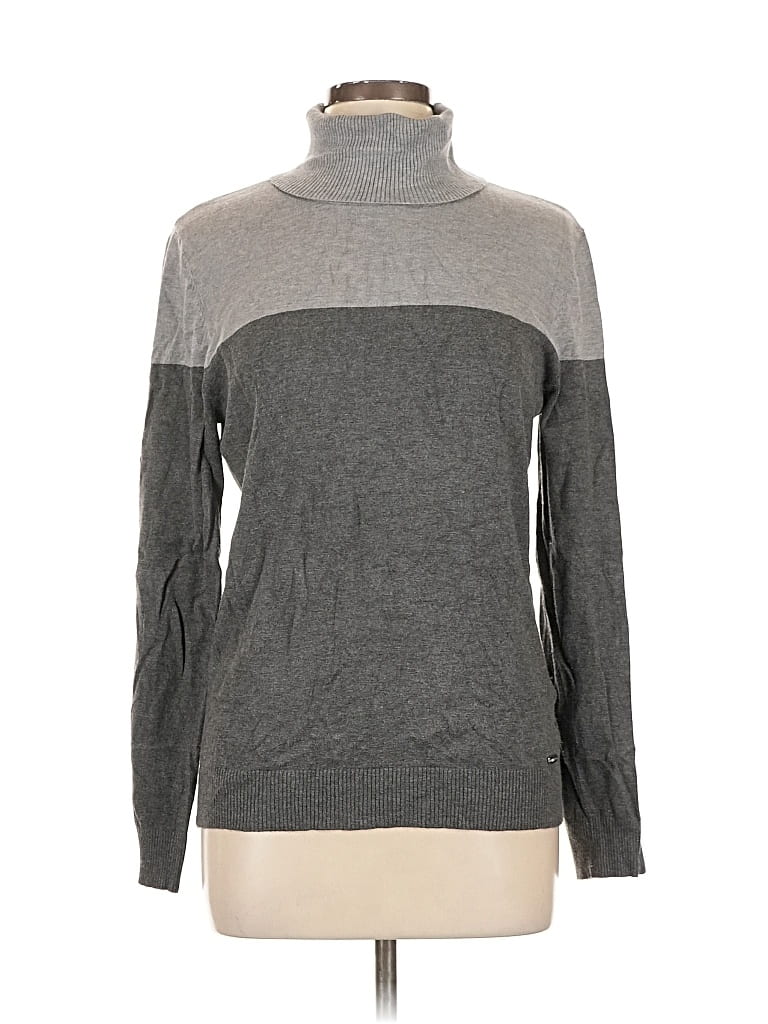 Pre-owned Calvin Klein Turtleneck Sweater In Gray