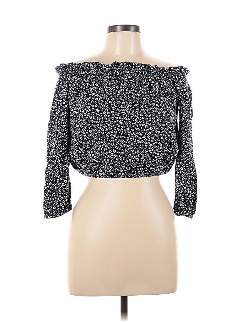 Pre-owned Brandy Melville 3/4 Sleeve Blouse In Black