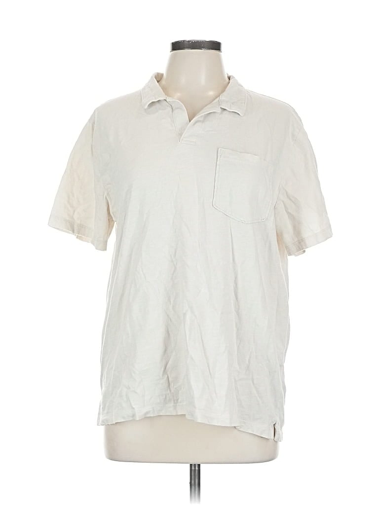 Pre-owned Old Navy Short Sleeve Polo Shirt In White