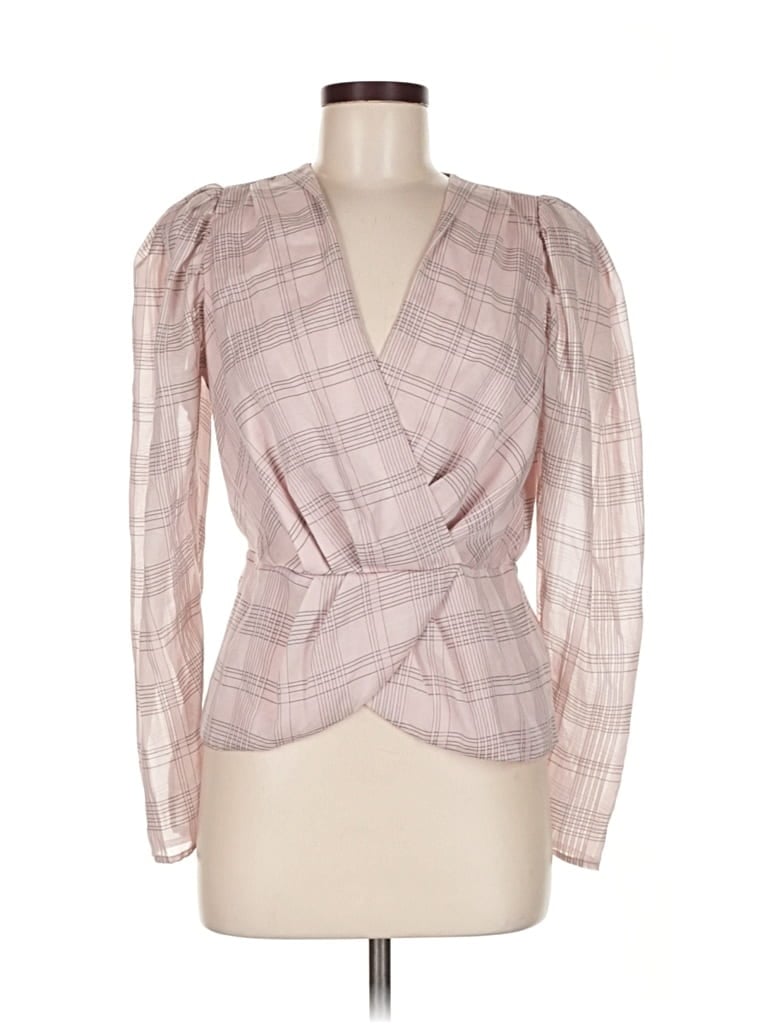 Pre-owned Express Long Sleeve Blouse In Pink