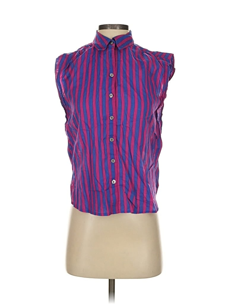 Pre-owned Banana Republic Factory Store Sleeveless Button Down Shirt In Purple