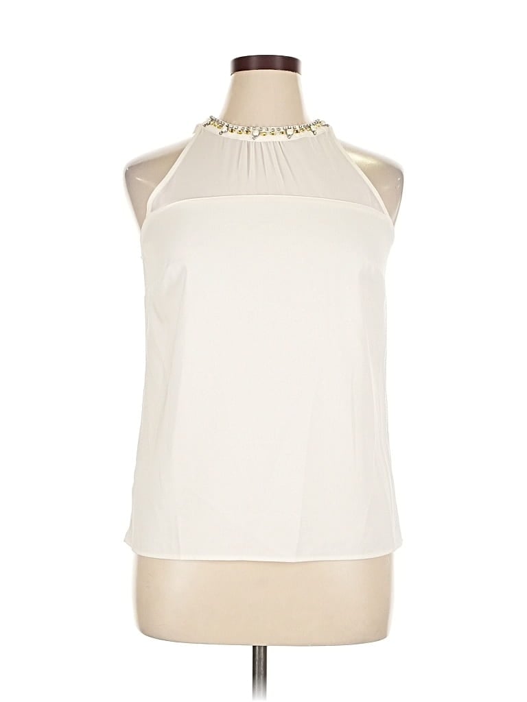 Pre-owned Ann Taylor Sleeveless Blouse In White