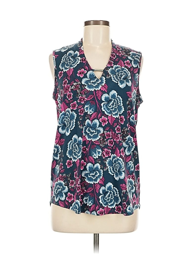 Pre-owned Jones New York Signature Sleeveless Blouse In Blue