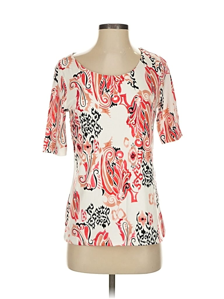 Pre-owned Chico's Short Sleeve T-shirt In White