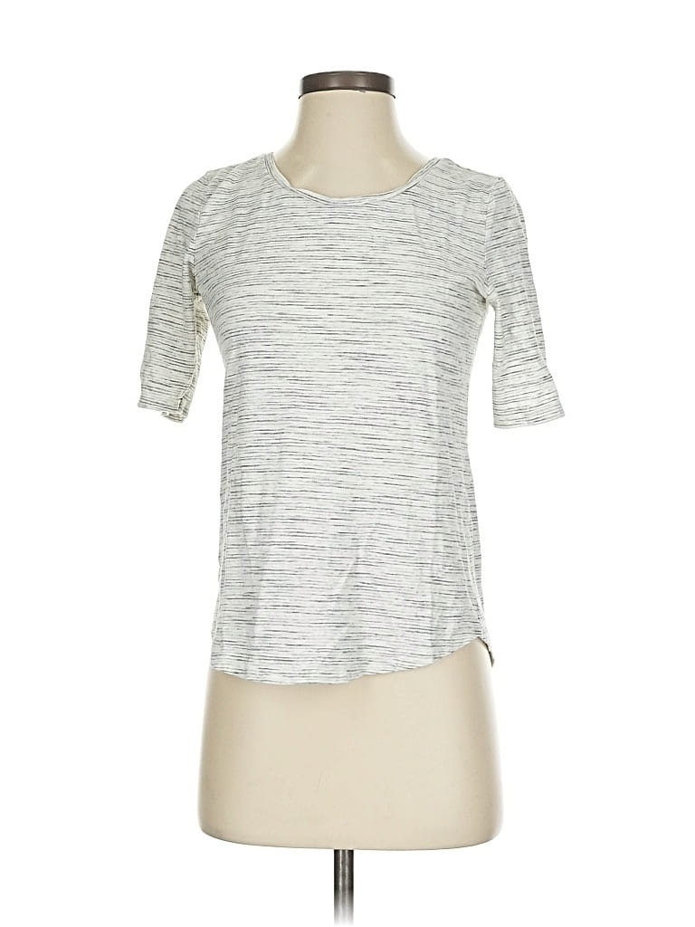 Pre-owned Ann Taylor Loft Short Sleeve T-shirt In Silver