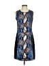 Hale Bob 100% Polyester Graphic Blue Black Cocktail Dress Size S - photo 1