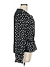 Left Coast by Dolan 100% Polyester Polka Dots Black Long Sleeve Blouse Size L - photo 4