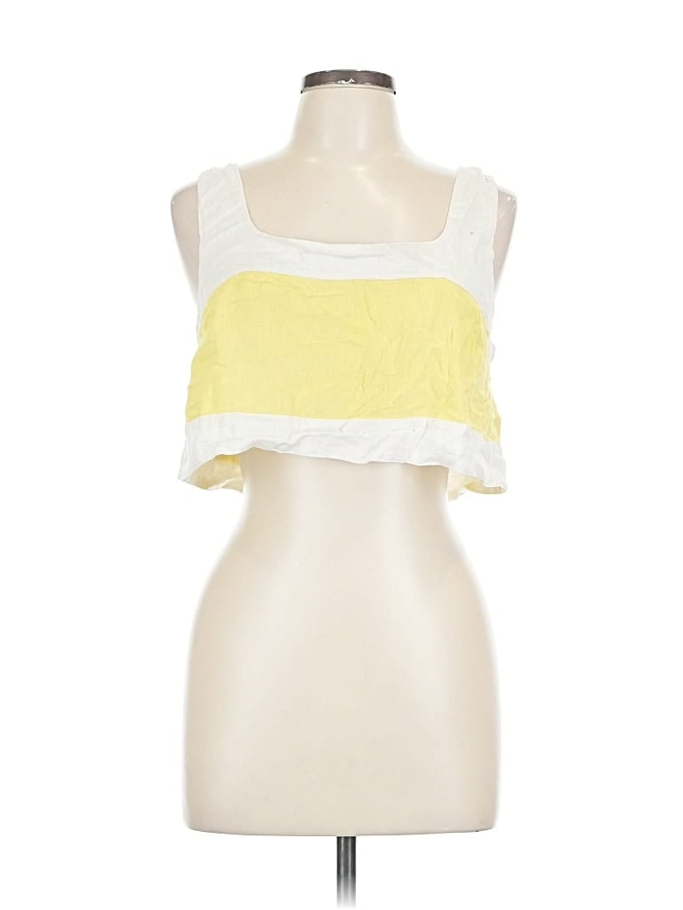 HAUTE HIPPIE Pre-owned Sleeveless Top Yellow Square Neckline Tops