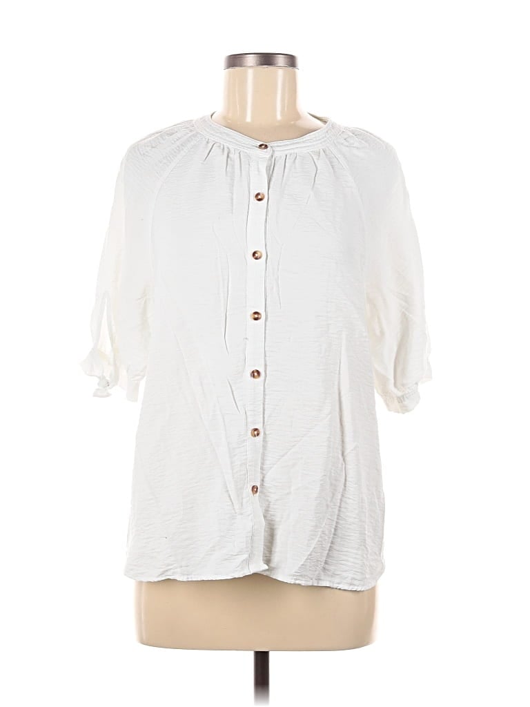 Pre-owned A Loves A 3/4 Sleeve Blouse In White