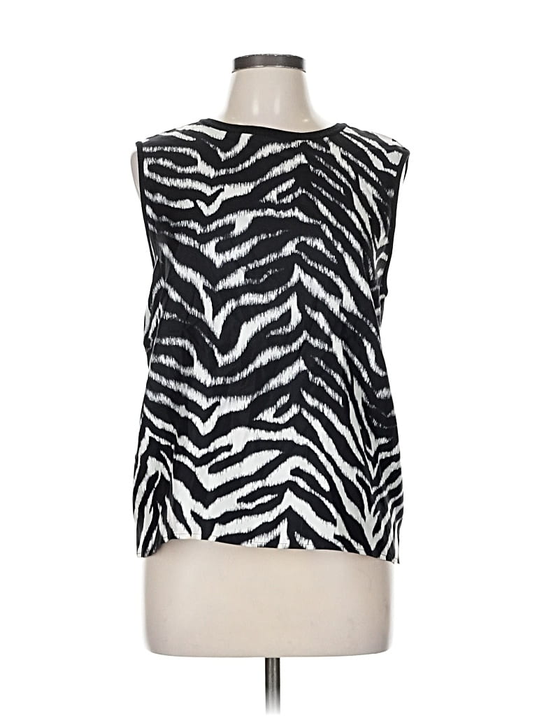 Click to view more detailed imagery on our partner's website Pre-owned St John Sleeveless Silk Top Black One Shoulder Neckline Tops