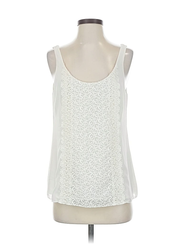 Pre-owned Ann Taylor Loft Sleeveless Blouse In White