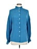 L.K. Bennett 100% Silk Blue Long Sleeve Silk Top Size 10 - photo 1