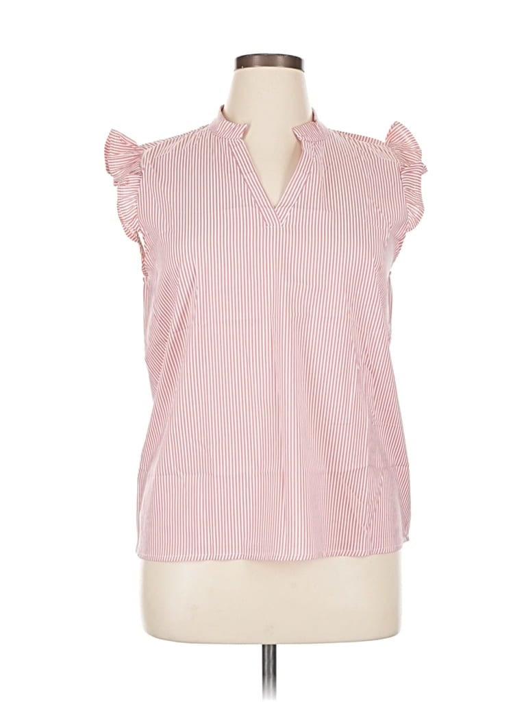Pre-owned Unbranded Short Sleeve Blouse In Red