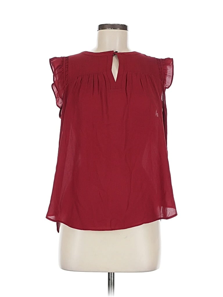 Pre-owned Ann Taylor Loft Outlet Sleeveless Blouse In Burgundy