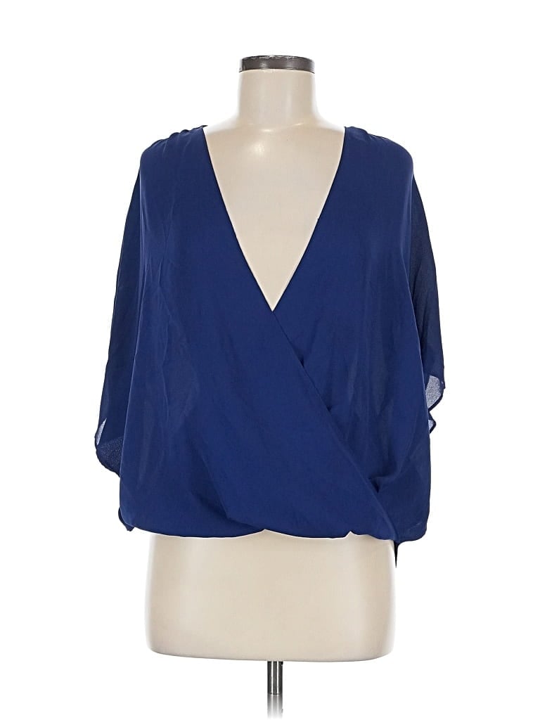 Pre-owned Inc International Concepts 3/4 Sleeve Blouse In Blue