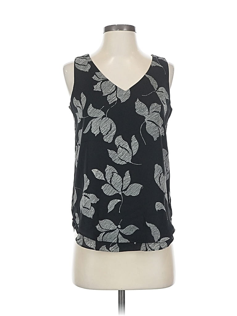 Pre-owned Ann Taylor Factory Sleeveless Top Black V Neck Tops