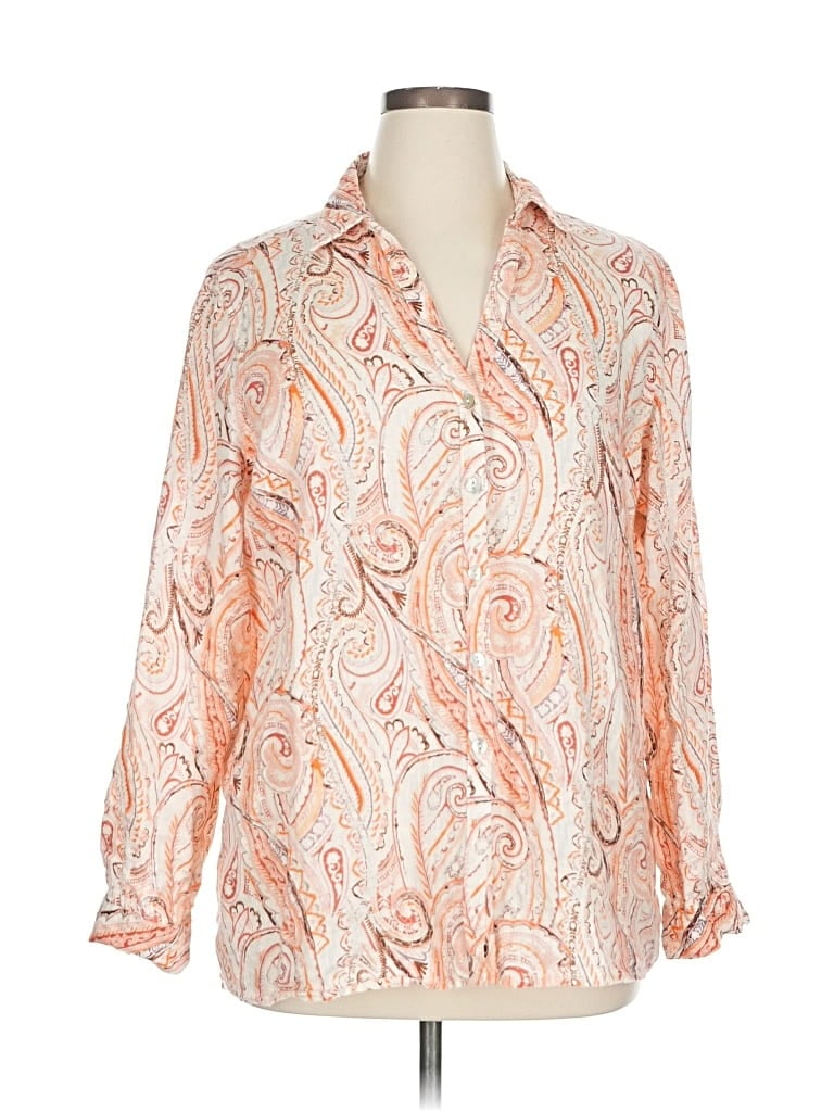 RACHEL ZOE Pre-owned Long Sleeve Blouse In Orange