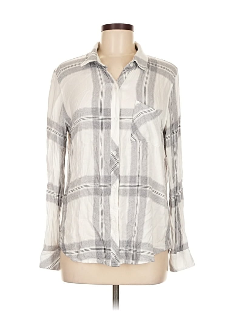 Pre-owned Rails Long Sleeve Blouse In Gray