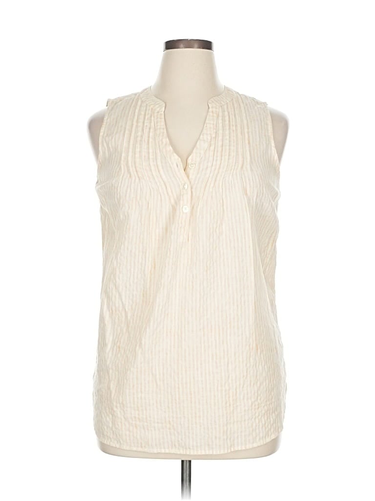 Pre-owned New Directions Sleeveless Blouse In White