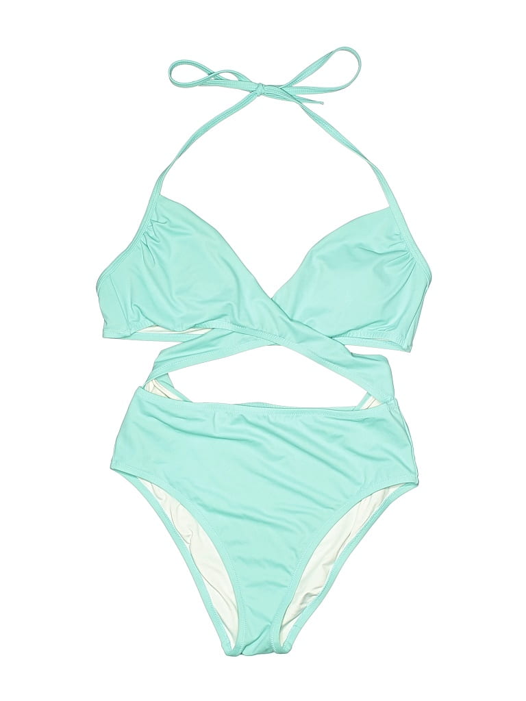 Pre-owned Victoria's Secret Pink One Piece Swimsuit In Green