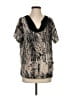Kensie Silver Short Sleeve Blouse Size XS - photo 1
