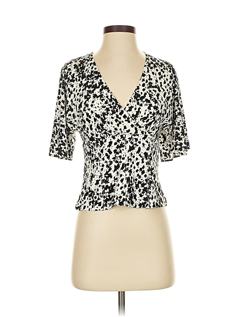 White House Black Market Short Sleeve Blouse In Gold