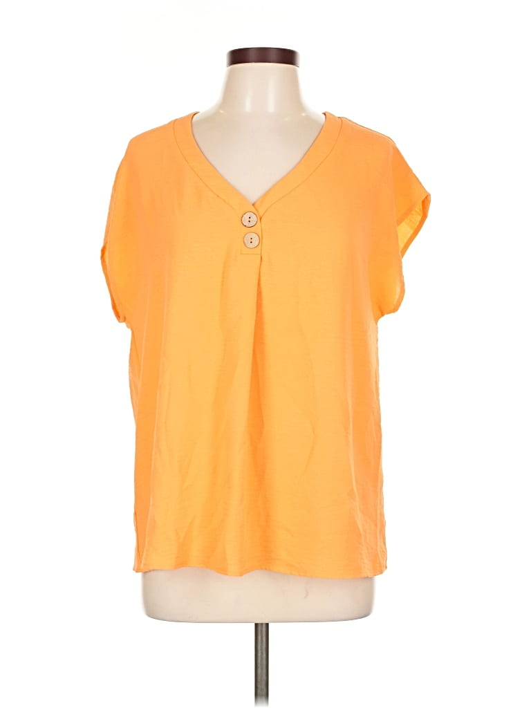 Pre-owned Just Be ... Short Sleeve Blouse In Orange