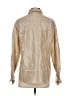 Max Mara 100% Silk Metallic Tan Long Sleeve Silk Top Size 0 - photo 2