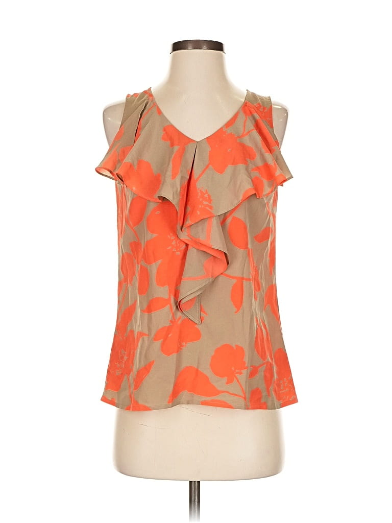 Pre-owned Ann Taylor Loft Sleeveless Blouse In Orange