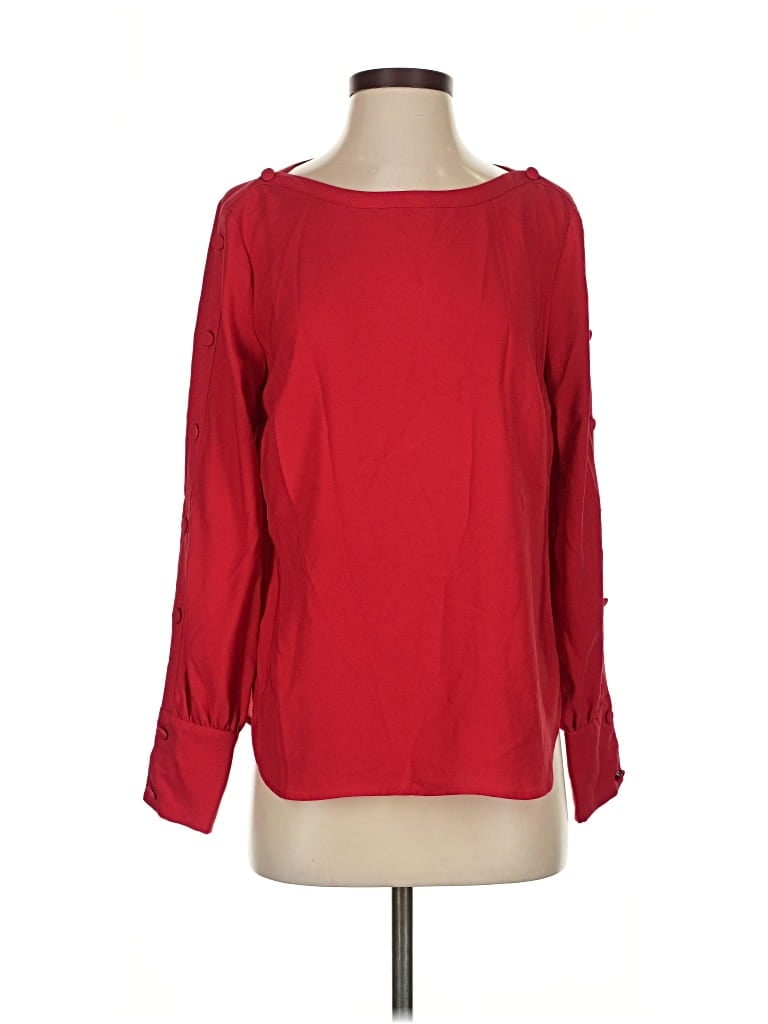 ANN TAYLOR Pre-owned Long Sleeve Blouse In Red