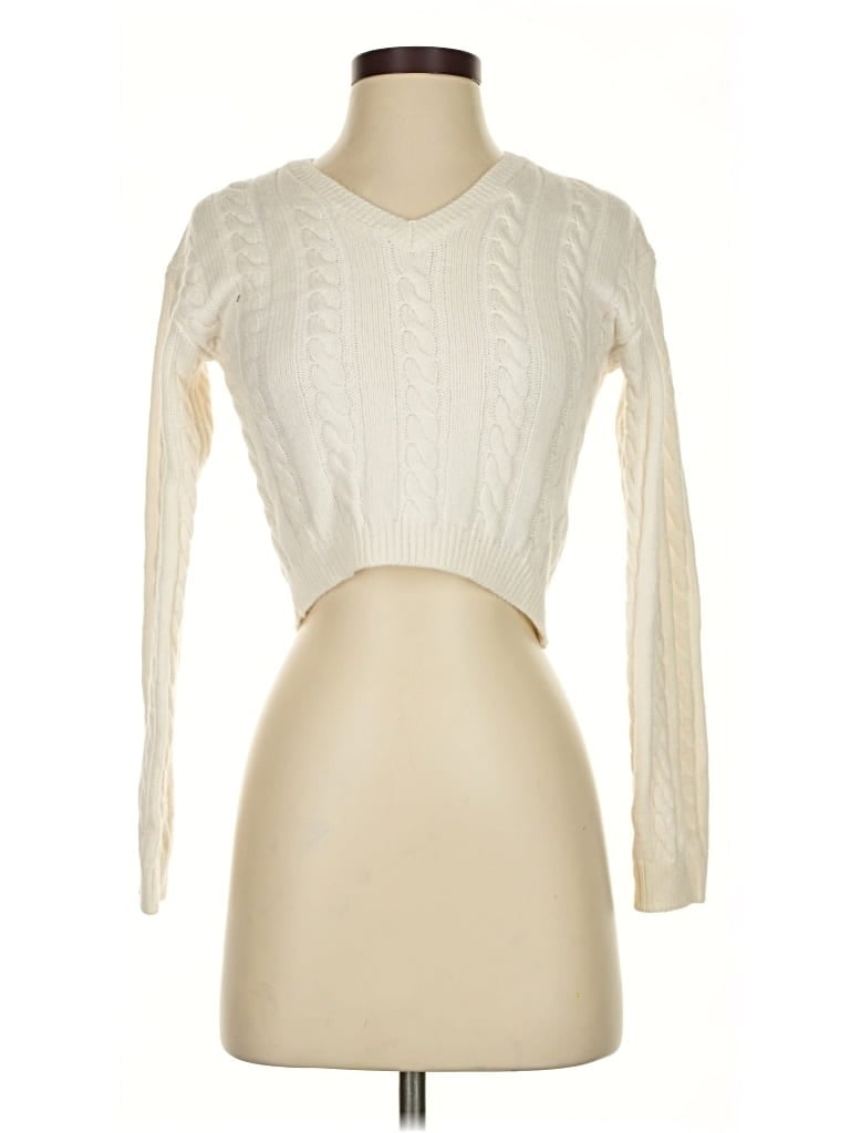 Pre-owned Guess Pullover Sweater In White