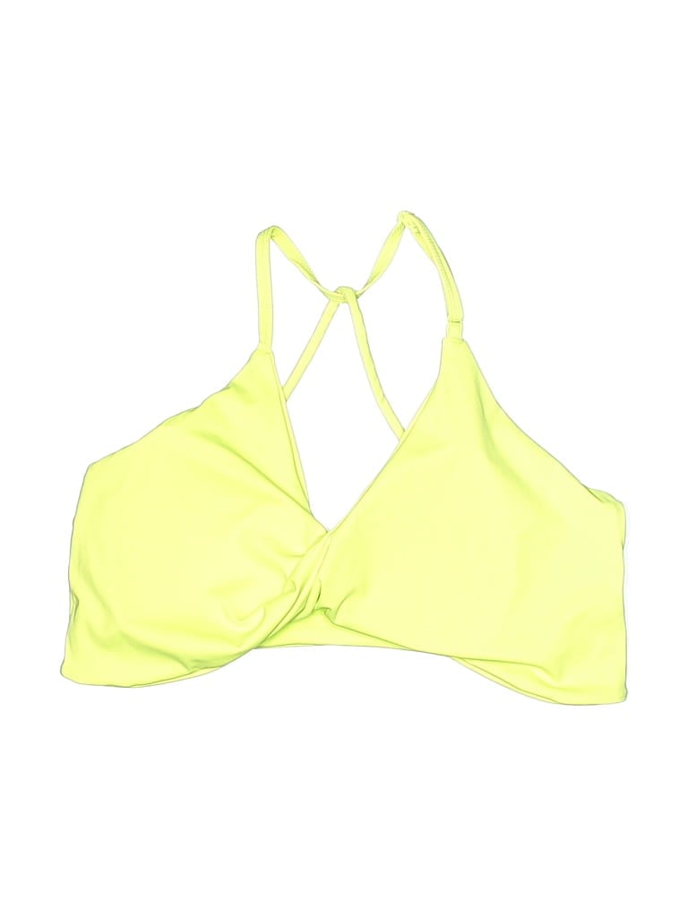 UNBRANDED Pre-owned Swimsuit Top Yellow Solid Pattern Swimwear