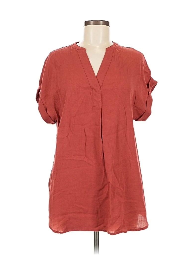 Pre-owned Rachel Rachel Roy Short Sleeve Blouse In Red