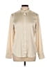J.Crew 100% Polyester Metallic Ivory Long Sleeve Blouse Size 10 - photo 1