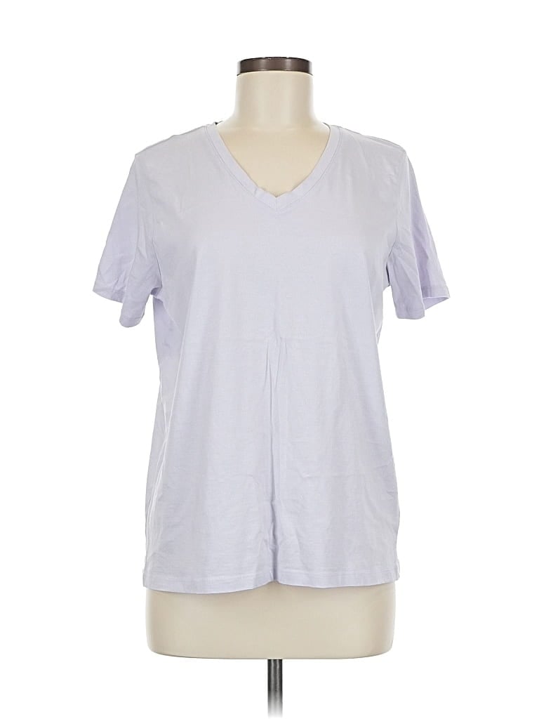 Pre-owned Lands' End Short Sleeve T-shirt In Silver