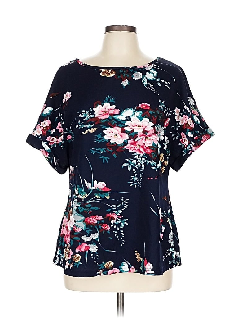 Pre-owned Bloomchic Short Sleeve Blouse In Blue