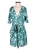 Greylin 100% Rayon Floral Teal Romper Size XS - photo 1