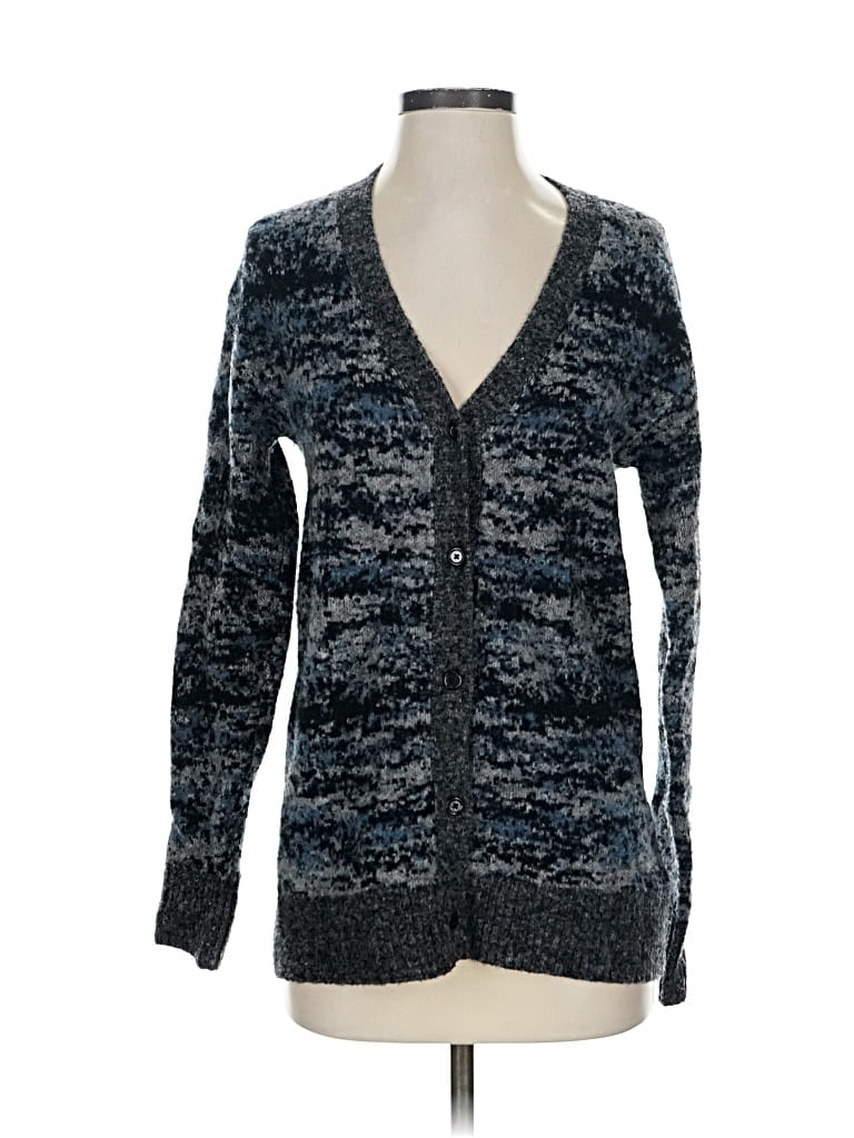 Pre-owned Athleta Wool Cardigan Sweater In Blue