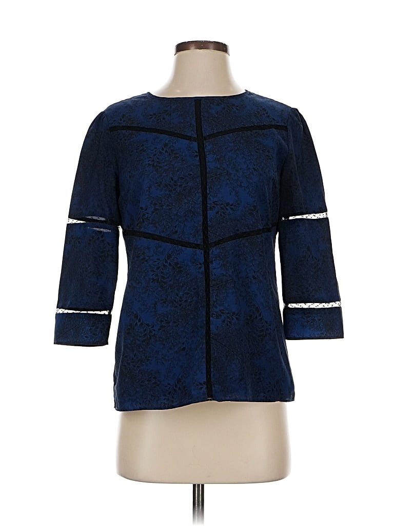 Pre-owned Banana Republic 3/4 Sleeve Blouse In Blue