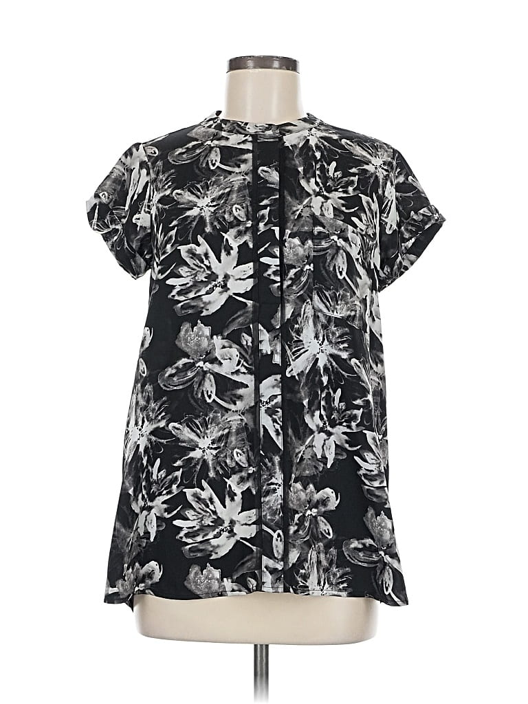 Pre-owned Simply Vera Vera Wang Short Sleeve Blouse In Black