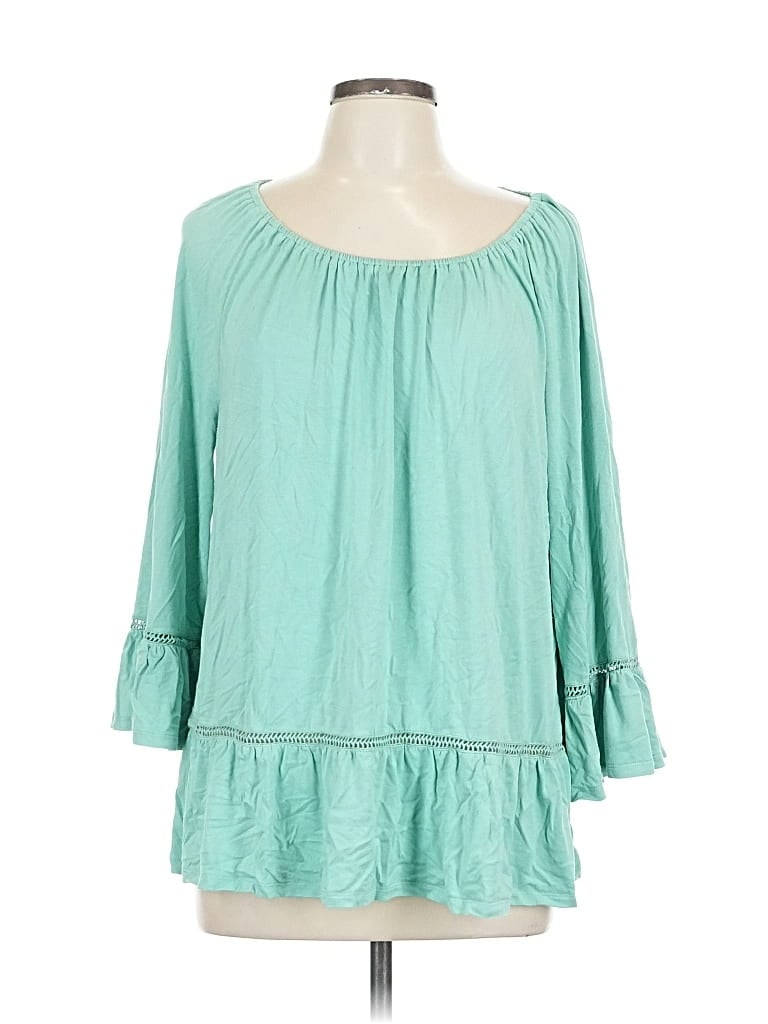 Pre-owned Cupio 3/4 Sleeve Blouse In Blue