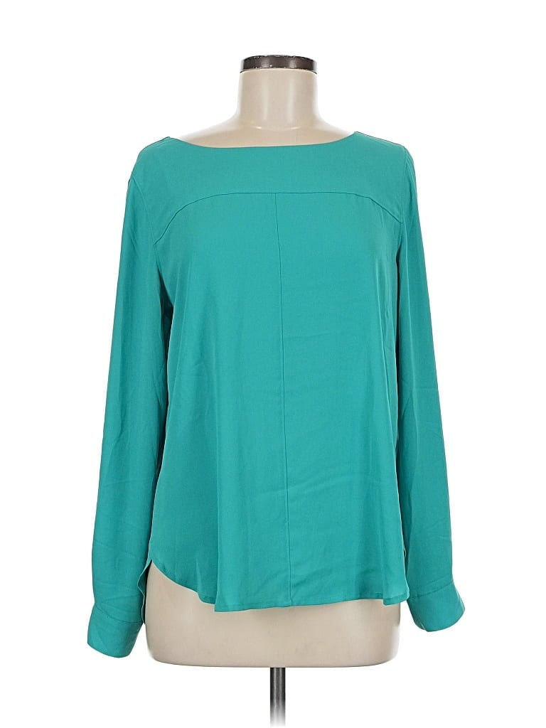 Pre-owned Ann Taylor Loft Long Sleeve Blouse In Blue