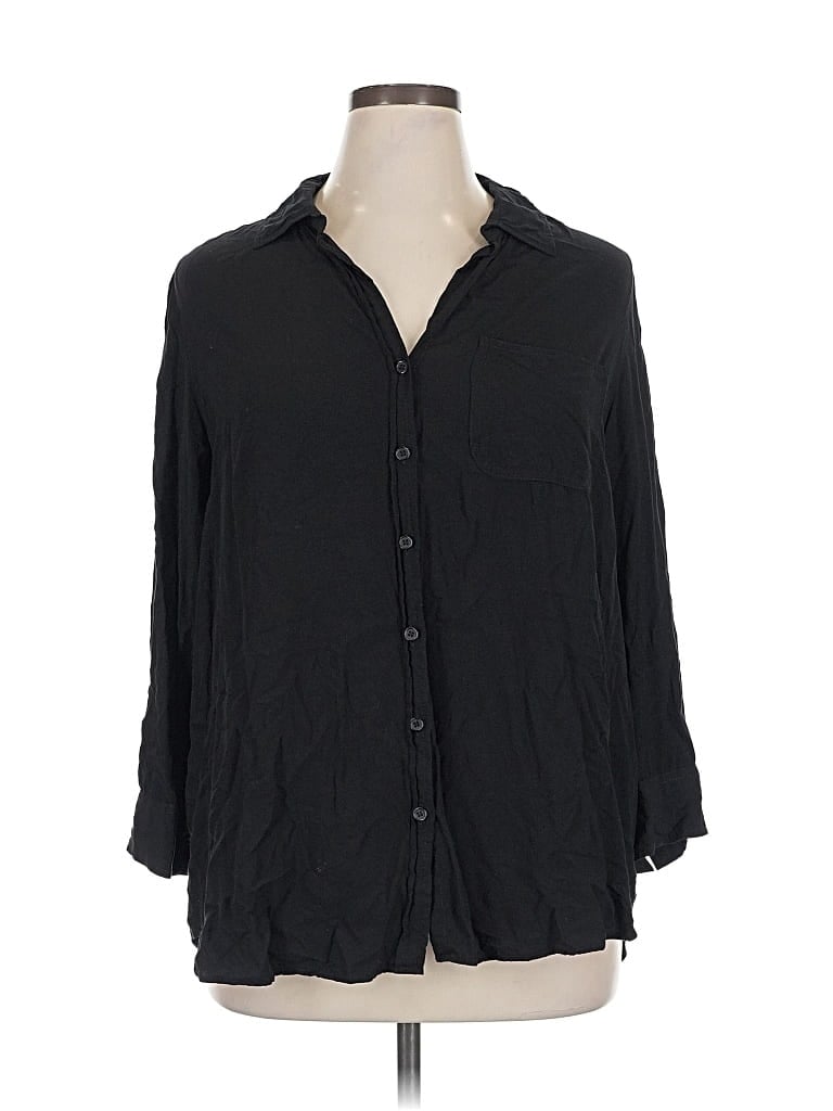 Pre-owned Velvet Heart 3/4 Sleeve Button Down Shirt In Black
