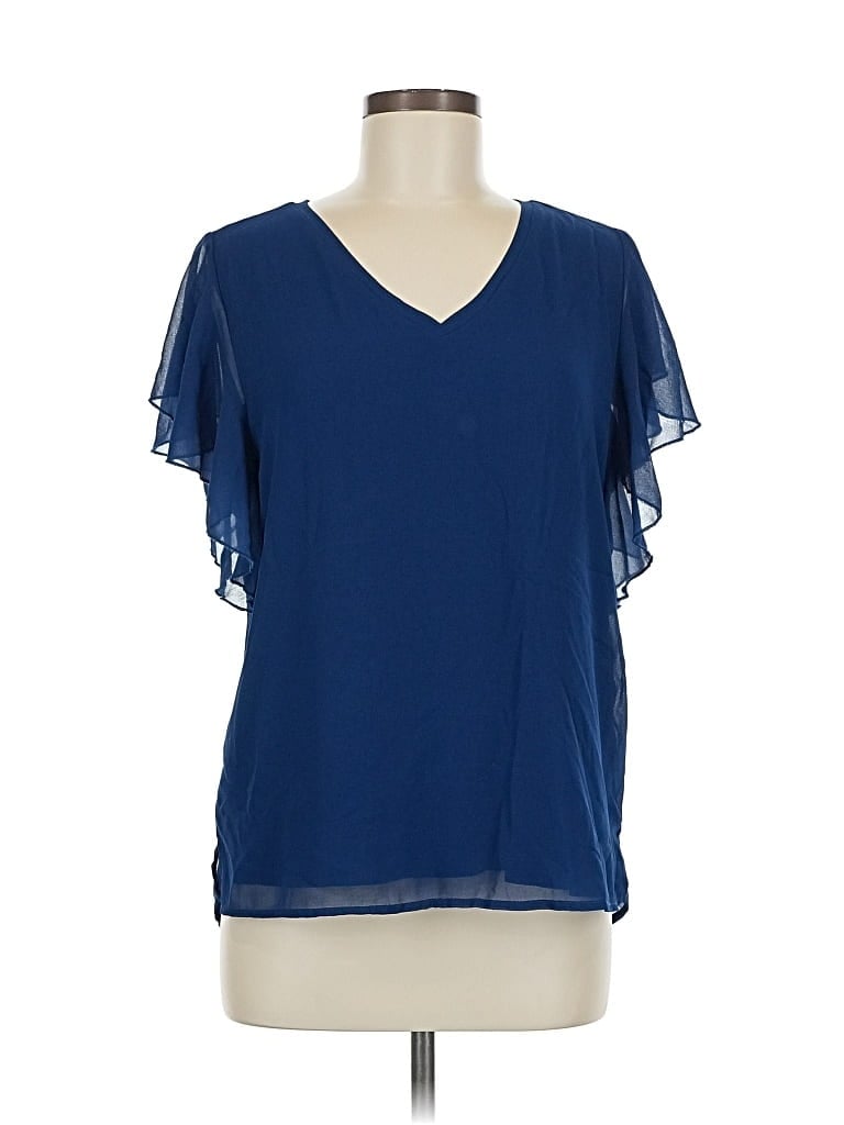 Click to view more detailed imagery on our partner's website Pre-owned Design History Short Sleeve Blouse In Blue