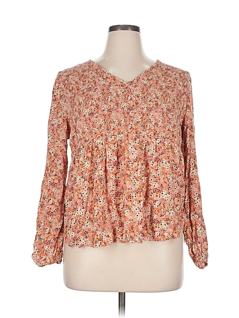 Pre-owned Sonoma Goods For Life 3/4 Sleeve Blouse In Orange