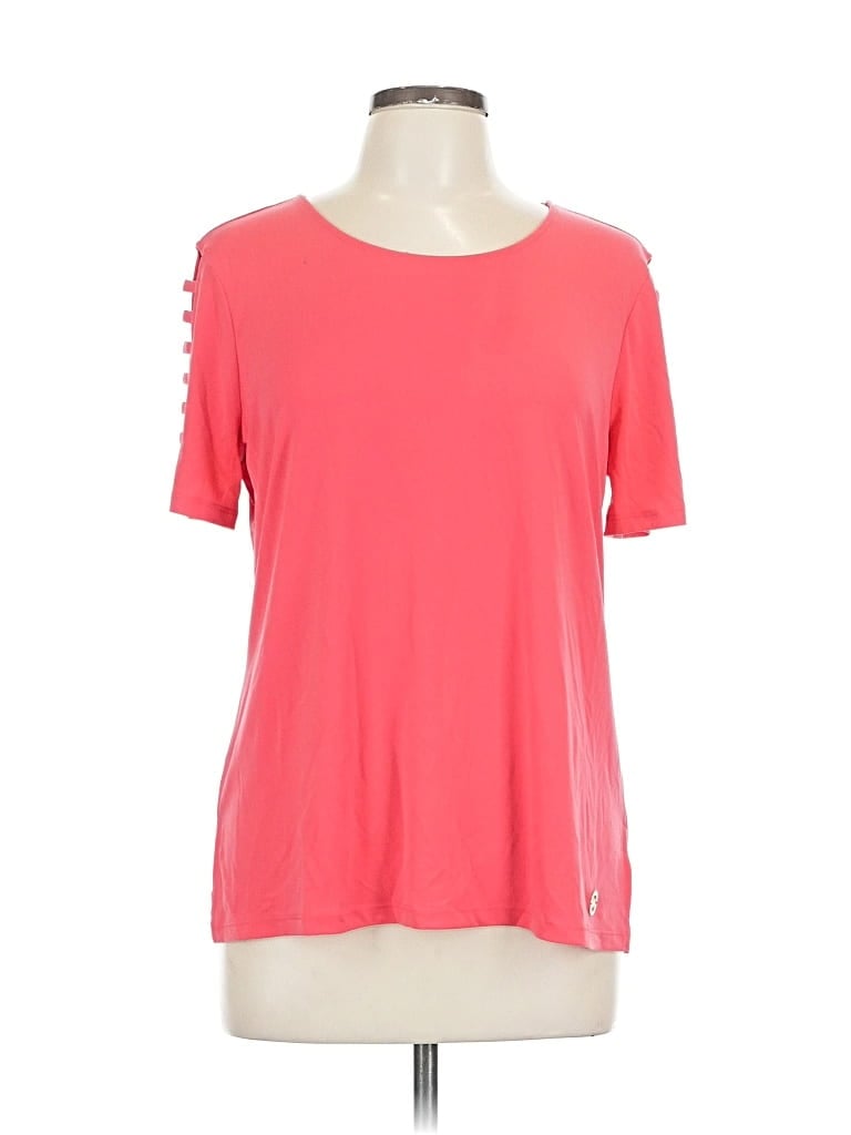 Click to view more detailed imagery on our partner's website Pre-owned Michael Michael Kors Short Sleeve Top Pink Scoop Neck Tops
