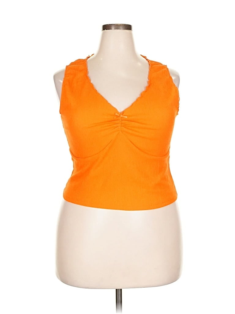 Pre-owned Divided By H&m Tank Top Orange Halter Neckline Tops